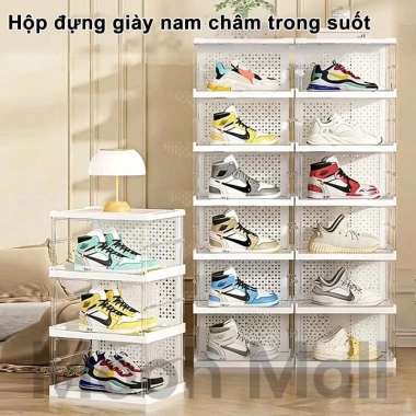 Tủ Giày Gấp Gọn Đa Năng Moon - Kệ Giày Trong Suốt, Lắp Ráp Thông Minh, Nhựa Cao Cấp Chống Bụi - Giá 199.000 VND
