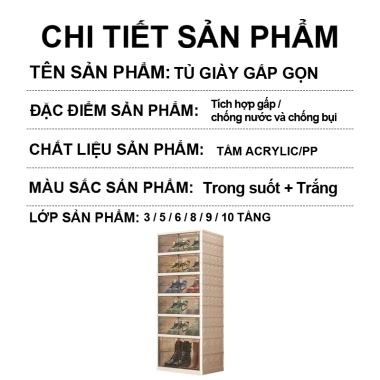 Tủ Giày Gấp Gọn Đa Tầng – Kệ Giày Dép Tiện Lợi, Hộp Giày Đa Năng Cho Gia Đình, Giá 309.000₫ 9