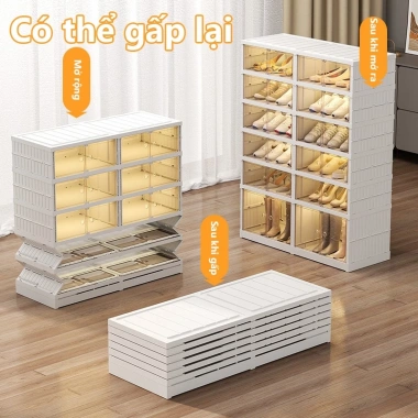 Tủ giày gấp gọn nhựa PP cao cấp, bánh xe di động, hộp đa năng, kệ để giày dép - giá chỉ 329.000 VND