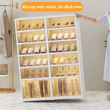 Tủ giày gấp gọn nhựa PP cao cấp, bánh xe di động, hộp đa năng, kệ để giày dép - giá chỉ 329.000 VND