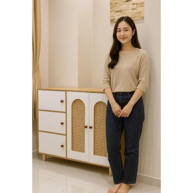 Tủ Giày & Kệ Giày 5 Cánh Mây Chân Gỗ MDF - Tiết Kiệm Không Gian, Gọn Gàng, Giá 389k