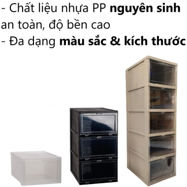 Tủ hộp đựng giày dép nhựa VIỆT NHẬT 1-5 tầng, nắp trong gấp gọn thông minh - Giá chỉ 113.900 VND