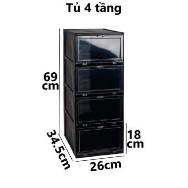 Tủ hộp đựng giày dép nhựa VIỆT NHẬT 1-5 tầng, nắp trong gấp gọn thông minh - Giá chỉ 113.900 VND