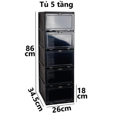Tủ hộp đựng giày dép nhựa VIỆT NHẬT 1-5 tầng, nắp trong gấp gọn thông minh - Giá chỉ 113.900 VND