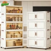 Tủ Nhựa Gấp Gọn SALOV Đa Năng 3‑6 Tầng, Trong Suốt, Bánh Xe 360°, Giá 284,050₫