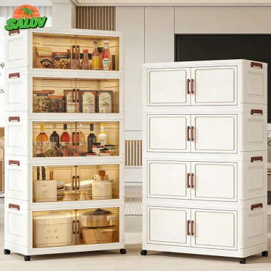 Tủ Nhựa Gấp Gọn SALOV Đa Năng 3‑6 Tầng, Trong Suốt, Bánh Xe 360°, Giá 284,050₫ Tủ Nhựa Gấp Gọn SALOV Đa Năng 3‑6 Tầng, Trong Suốt, Bánh Xe 360°, Giá 284,050₫