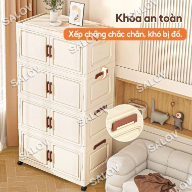 Tủ Nhựa Gấp Gọn SALOV Đa Năng 3‑6 Tầng, Trong Suốt, Bánh Xe 360°, Giá 284,050₫ 6 Tủ Nhựa Gấp Gọn SALOV Đa Năng 3‑6 Tầng, Trong Suốt, Bánh Xe 360°, Giá 284,050₫ 6