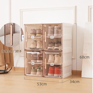 Tủ nhựa Shoes Box cao cấp, PP trong suốt 8-20 ngăn, gấp gọn, giảm giá 565k