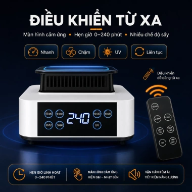 Tủ sấy ARTHOME - Điều khiển từ xa, khử mùi, diệt khuẩn, màn hình cảm ứng - 1.449.000₫