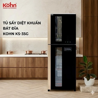 Tủ sấy bát Kohn KS35G 198L khử trùng diệt khuẩn, bảo hành 24 tháng - 3,915,000₫