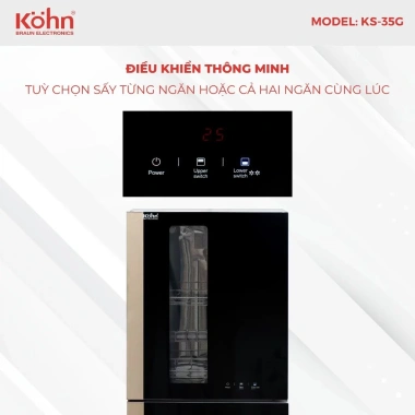 Tủ sấy bát Kohn KS35G 198L khử trùng diệt khuẩn, bảo hành 24 tháng - 3,915,000₫ 5 Tủ sấy bát Kohn KS35G 198L khử trùng diệt khuẩn, bảo hành 24 tháng - 3,915,000₫ 5