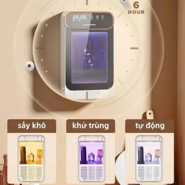Tủ Sấy Khô Đũa Thìa Treo Tường UV ADKAEN - Khử Khuẩn 4K, Cảm Ứng, Giá 599k 4