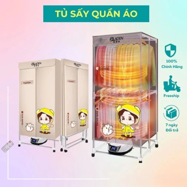 Tủ sấy quần áo 1.200W siêu nhanh, điều khiển từ xa, không tiếng ồn - Giá ưu đãi 1,150,000₫