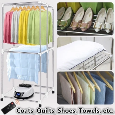 Tủ sấy quần áo 1.200W siêu nhanh, điều khiển từ xa, không tiếng ồn - Giá ưu đãi 1,150,000₫