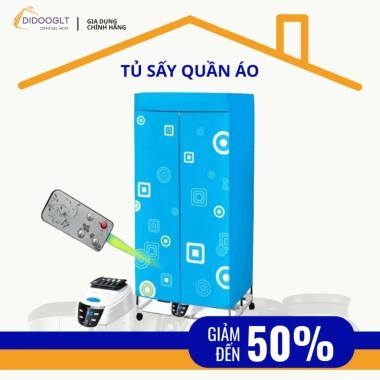 Tủ sấy quần áo 1.300W - Sức chứa 15kg, sấy nhanh, giá ưu đãi 555.000₫