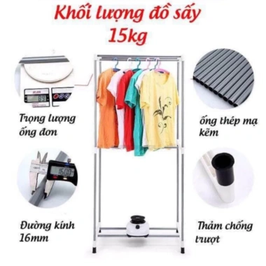 Tủ sấy quần áo 1.300W - Sức chứa 15kg, sấy nhanh, giá ưu đãi 555.000₫
