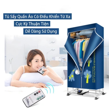 Tủ sấy quần áo 2-3 tầng thông minh, điều khiển từ xa, gấp gọn, BH 1 năm - Giá chỉ 893.000 VND