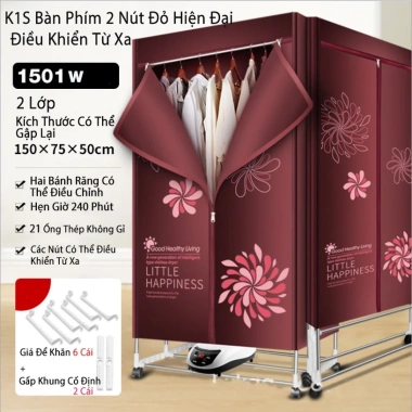 Tủ sấy quần áo 2-3 tầng thông minh, điều khiển từ xa, gấp gọn, BH 1 năm - Giá chỉ 893.000 VND 10 Tủ sấy quần áo 2-3 tầng thông minh, điều khiển từ xa, gấp gọn, BH 1 năm - Giá chỉ 893.000 VND 10