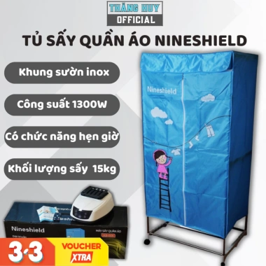 Tủ sấy quần áo 2 tầng Nineshield KB006 1.300W - Diệt khuẩn, bảo hành 24t, 790.000₫