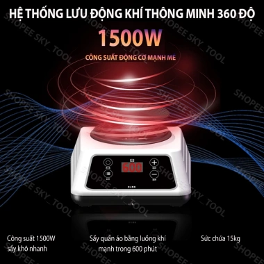 Tủ sấy quần áo 360°, điều khiển từ xa, không tiếng ồn, bảo hành 6 tháng - 630.000₫