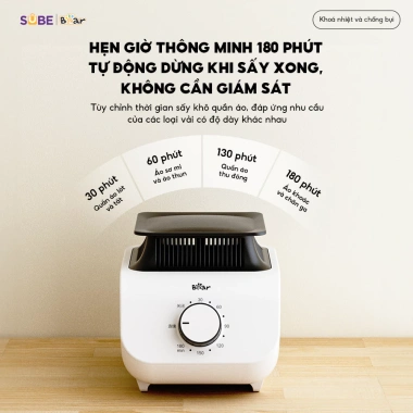 Tủ Sấy Quần Áo Bear PCD-4H12G - Gấp Gọn, Sấy Nhanh, Kháng Khuẩn, Công Suất Lớn