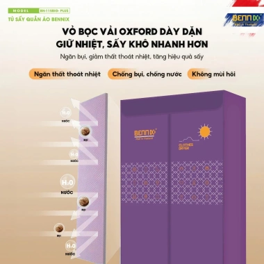 Tủ sấy quần áo Bennix BN-115BIG Hỏa Tốc 2.025 - Bảo hành 18 tháng, Giá 1,200,000₫ 7 Tủ sấy quần áo Bennix BN-115BIG Hỏa Tốc 2.025 - Bảo hành 18 tháng, Giá 1,200,000₫ 7
