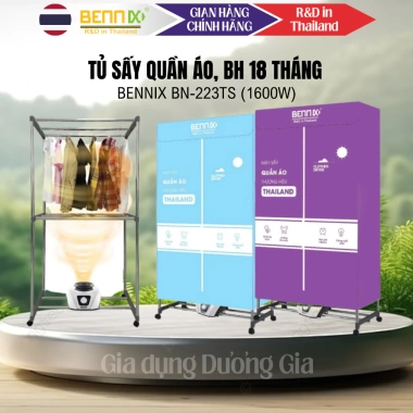 Tủ sấy quần áo BENNIX BN-338CD - Máy sấy nhanh, bảo hành 18 tháng, giá 1,200,000₫