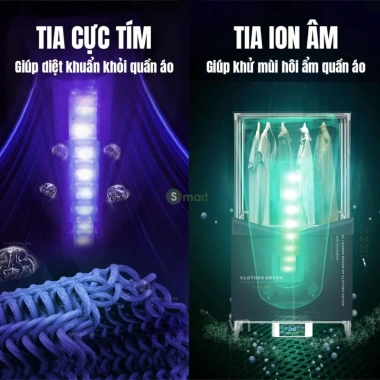 Tủ sấy quần áo đa năng 1.500W Sấy khô nhanh, khử mùi ion, điều khiển từ xa, giá chỉ 1,385,000₫ 7