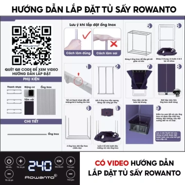Tủ sấy quần áo đa năng tiết kiệm không gian, điện năng - Phù hợp tiệm giặt là, giá ưu đãi