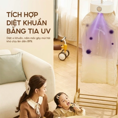 Tủ sấy quần áo di động Lebenlang LBL6.268 600W - Gọn nhẹ, diệt khuẩn UV, giảm giá 16% 3