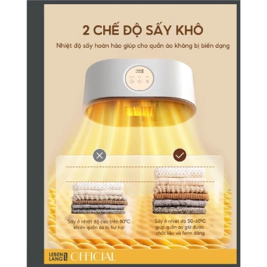 Tủ sấy quần áo di động Lebenlang LBL6.268 600W - Gọn nhẹ, diệt khuẩn UV, giảm giá 16% 4