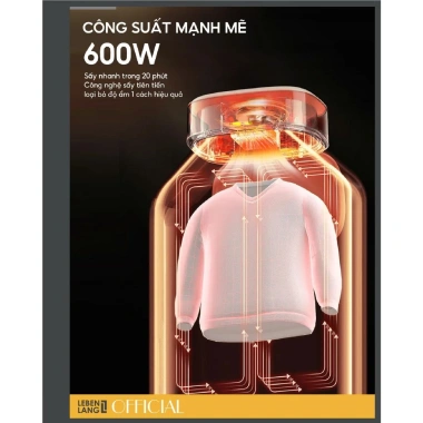 Tủ sấy quần áo di động Lebenlang LBL6.268 600W - Gọn nhẹ, diệt khuẩn UV, giảm giá 16% 5