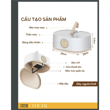 Tủ sấy quần áo di động Lebenlang LBL6.268 600W - Gọn nhẹ, diệt khuẩn UV, giảm giá 16% 7