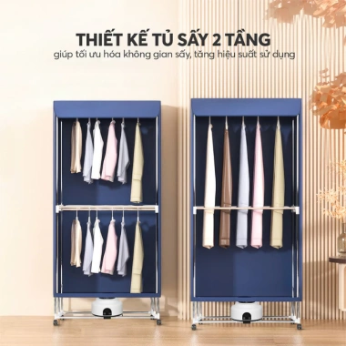 Tủ sấy quần áo Elmich CDE-8.641 1.800W Inox 2 tầng - Sấy nhanh, giá ưu đãi 1.58 triệu