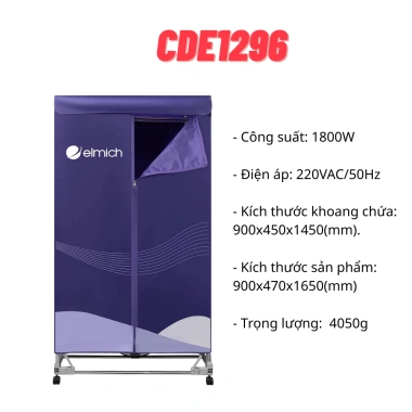 Tủ Sấy Quần Áo Elmich CDE1.296 CDE-8.641 - Sấy Khô Nhanh, Khử Mùi, Tiết Kiệm Điện, Giá 1,530,000 VND