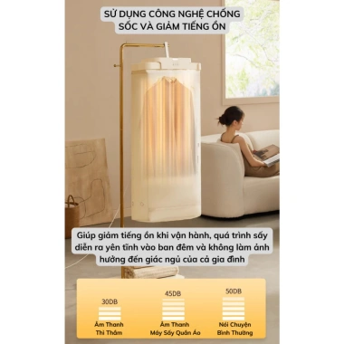 Tủ Sấy Quần Áo Gấp Gọn 360 Ánh Sáng Tự Nhiên - Khử Khuẩn Kép, Khô Nhanh, Giá 482.000₫