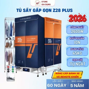 Tủ Sấy Quần Áo Gấp Gọn ZLIFE Z28 2 Tầng 1m8 - 2.200W Khử Khuẩn, Sưởi Khô Giày Dép