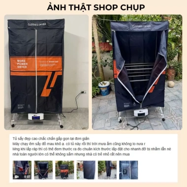 Tủ Sấy Quần Áo Gấp Gọn ZLIFE Z28 2 Tầng 1m8 - 2.200W Khử Khuẩn, Sưởi Khô Giày Dép
