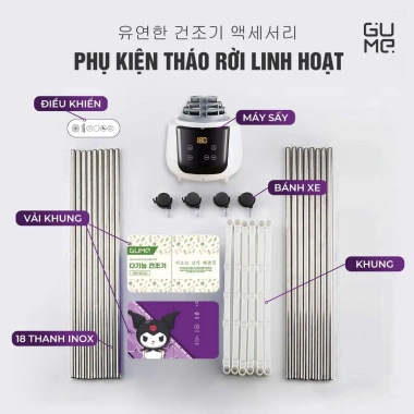Tủ Sấy Quần Áo GUME 1.7M 2.000W - Sấy Nhanh, Khử Khuẩn, Bảo Hành 12 Tháng, Giá Ưu Đãi 1.299.000 VND