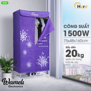 Tủ sấy quần áo Hare HR-CD1.202 20kg - Giá 790.000 VND, khô thơm, diệt khuẩn, giảm giá hấp dẫn