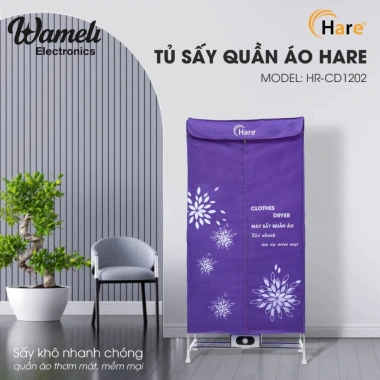 Tủ sấy quần áo Hare HR-CD1.202 20kg - Giá 790.000 VND, khô thơm, diệt khuẩn, giảm giá hấp dẫn
