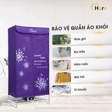 Tủ sấy quần áo Hare HR‑CD1.202 1.500W sấy nhanh, khô đều, tiết kiệm thời gian, giá chỉ 790.000₫ 4