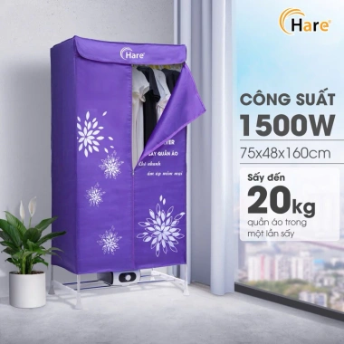 Tủ sấy quần áo Hare khô nhanh êm khử khuẩn không ồn - Bảo hành 12 tháng - 586.300₫ 4