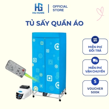 Tủ sấy quần áo HGHOME 2 tầng inox, điều khiển từ xa, quạt sấy mạnh, chắc chắn - hàng cao cấp