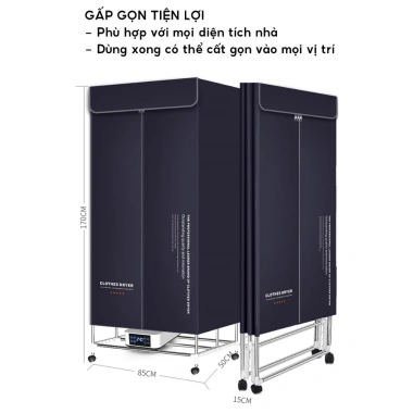 Tủ Sấy Quần Áo HOKU 360° 1.7m 2 Tầng, 2.000W, UV Khử Khuẩn 99.9% - 1.449.000đ