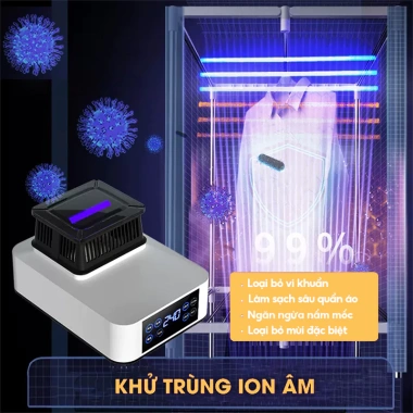 Tủ Sấy Quần Áo HOKU Gấp Gọn 2 Tầng Bánh Xe Di Chuyển, Khử Mùi & Khử Khuẩn 99,99%