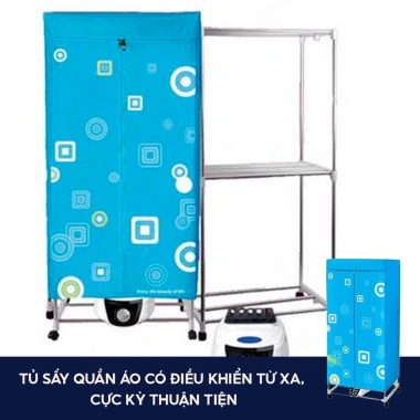 Tủ sấy quần áo inox 2 tầng điều khiển từ xa, sấy nhanh, bảo hành 12 tháng - 799.000 VND