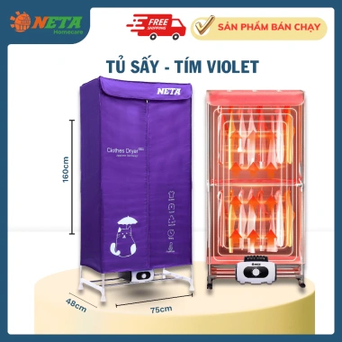 Tủ sấy quần áo NETA 1.500W chính hãng - Diệt khuẩn, sấy nhanh mùa mưa, bảo hành 12t, 500.000 VND