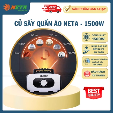 Tủ sấy quần áo NETA 1.500W chính hãng - Diệt khuẩn, sấy nhanh mùa mưa, bảo hành 12t, 500.000 VND 10 Tủ sấy quần áo NETA 1.500W chính hãng - Diệt khuẩn, sấy nhanh mùa mưa, bảo hành 12t, 500.000 VND 10