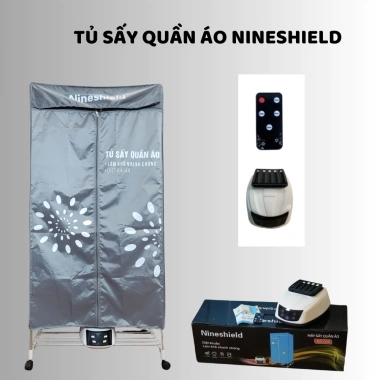 Tủ Sấy Quần Áo Nineshield 4 in 1 Công Suất Lớn, Diệt Khuẩn, Gấp Gọn Đa Năng - BH 12 Tháng 2